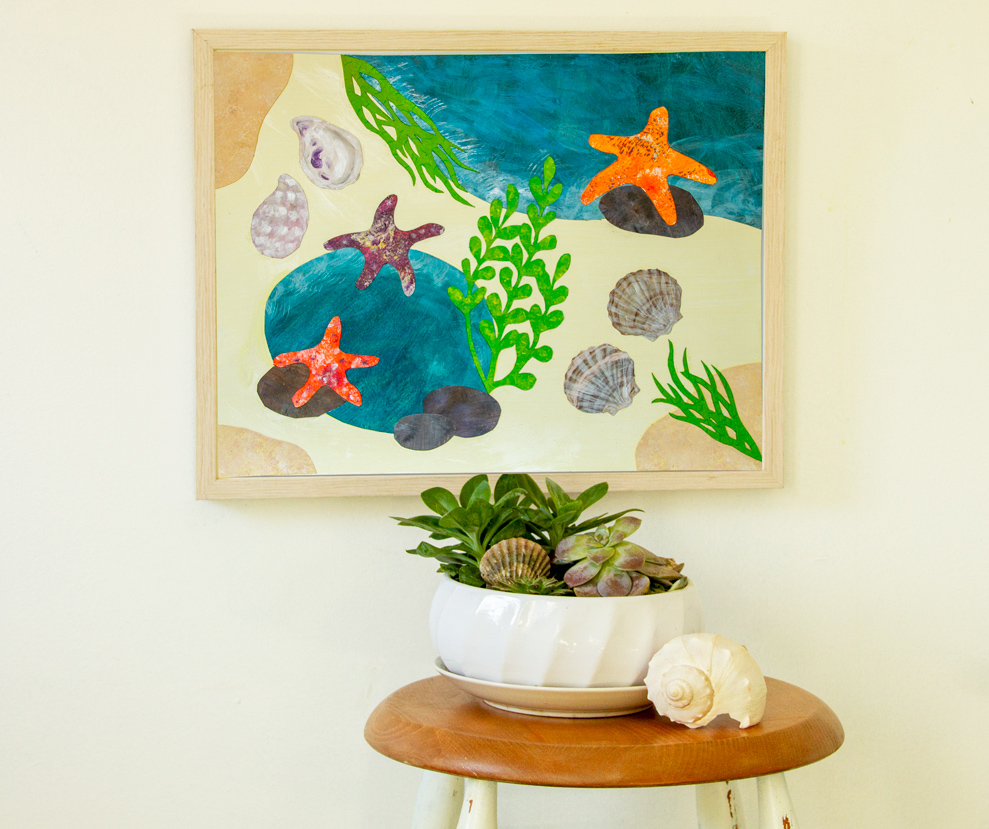 Framed tidepool collage